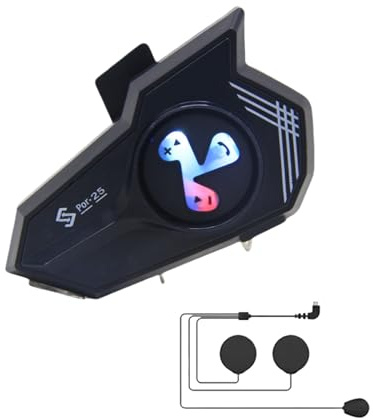 Auriculares para Motocicleta, de comunicación inalámbrica, luz Colorida, cancelación de Ruido, Asistente de Voz, Impermeables, para Ciclismo al Aire Libre, equitación, Motos de Nieve