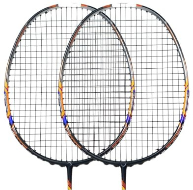WANGBINGXING Badminton Set Racchetta da Badminton Ultraleggera con Arco e Freccia, Forza di trazione 13 kg, Sport all'Aria Aperta, Fibra Carbonio + Titanio(2PCS Black Bagged)