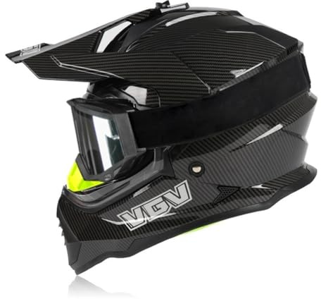 Casco de Motocicleta Todoterreno con ventilación antivaho Cascos Integral Ligero con Doble Visera para Motocross para Todas Las Estaciones para Aventuras Motorcycle y Trail