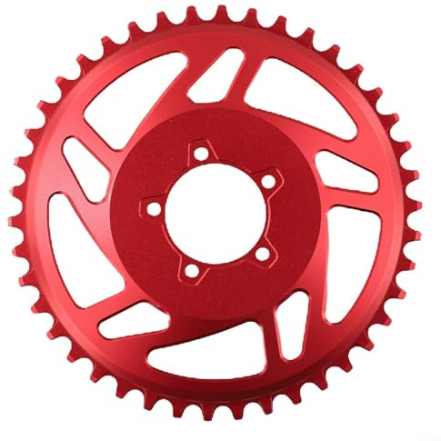 Elektrisches 42T Kettenblatt, Offset-Korrektur, Aluminiumlegierung, Ebike-Kette für Ring, kompatibel mit Outdoor-Sport, Radfahren, Komponente für präzise Passform, Rot