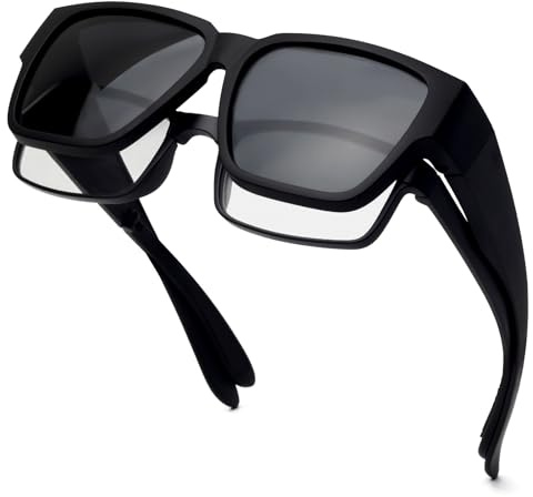 Face Shadow Überzieh Sonnenbrille Herren über Normale Brille Polarisiert | UV400 Schutz Überbrille für Brillenträger Damen Herren, Ultraleicht für Fahren Radfahren Sport und Freizeit