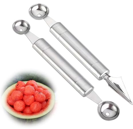 2 Stück Melonenausstecher Kugeln,Fruchtschnitzwerkzeug Melonenlöffel,Obstschnitzwerkzeuge,Melonenausstecher Für Verschiedene Früchte,Fruchtschnitzmesser,Für Salate, Eiscreme Und Obst