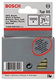 Bosch 1000x Schmalrückenklammer Typ 55 geharzt | Länge 30 mm, Professional Zubehör Kabelloser Hefter, Handtacker