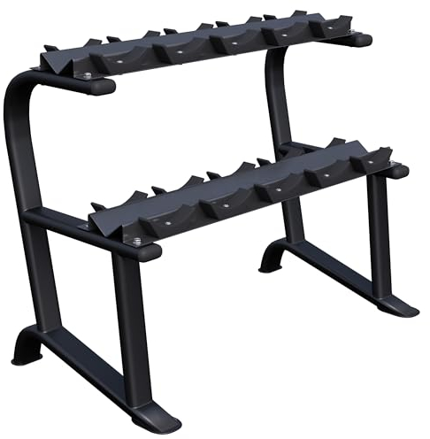 GORILLA SPORTS® Kurzhantelablage - 2 Ebenen, 121 x 65 x 100 cm, bis 250 kg, Stahl - Kurzhantelständer, Kurzhanteln Ablage, Hantellagerung, Hantelständer, Hantelablage, Dumbbell Rack, Gewichteständer