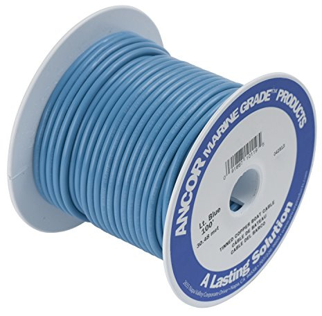 Ancor 103910 Marine Grade Electrical Primary Tinned Copper Boat Wiring (14-Gauge, Light Blue, 100-Feet)