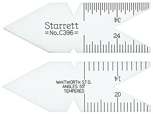 Starrett C396 Whitworth Or English Standard 55 Degree Centre Gauge, Satin Chrome Finish