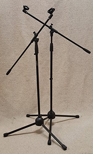 COPPIA ASTE MICROFONO Asta Giraffa in metallo.Clip Incluse