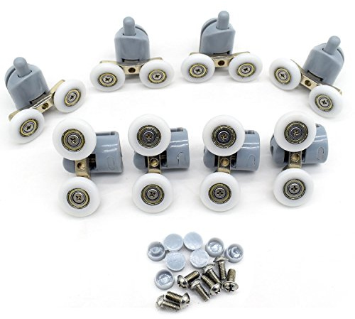 YUANQIAN Duschtürrollen, 2 Rollen, 22 mm Durchmesser, 8 Stück, Weiß
