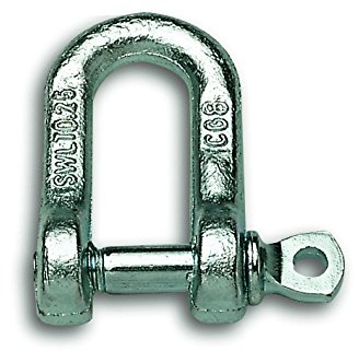 Chapuis 330/6Z 10 Stück Schäkel geschweifte Form gerade – Stahl verzinkt – Arbeitslast Ungefähre 100 kg – Achse 6 mm – Breite innen 11 mm, grau, 10-teiliges Set