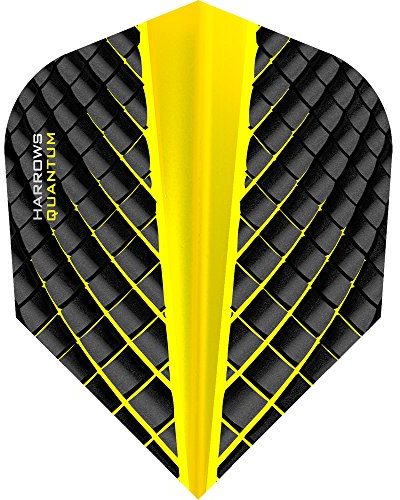Harrows Quantum Dart-Flights, 100 Mikron, Standard, 3D-Effekt, 10 Sets (30) (gelb)