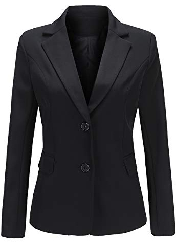 YYNUDA - Giacca Blazer Donna Chic da Costume Casual Slim Tailleur a Maniche Lunghe, Nero , L