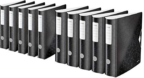 Leitz Wow (Ordner Paket, Schwarz) je 5 Ordner in schmal und breit