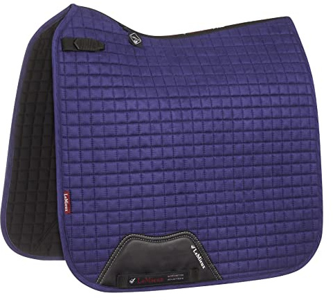 LeMieux ProSport Dressur-Sattelunterlage, quadratisch, Wildleder, Größe L, Tintenblau