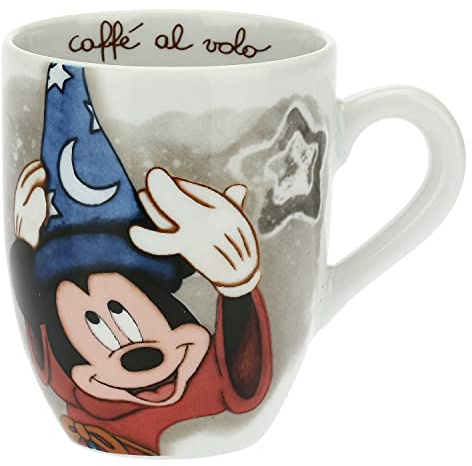 THUN - Mug Mickey Mouse - Grigio - Cucina, caffè al Volo - Idea Regalo - Linea Disney Fantasia - Porcellana - 300 ml; Ø 8,5 cm; 10,5 cm h