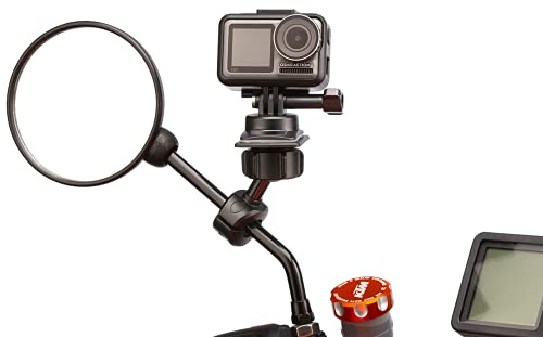 Ultimateaddons Motorcycle Mirror Mount Compatible with GoPro Action Camera with Railing Adapter - 25mm 1 inch Ball Head