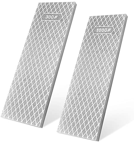 Double Sided Diamond Whetstone,Sharpening Stone,Household Kitchen Whetstone 300+1000 Grit 2 Side Honeycomb Surface Diamond Sharpener Plate Bench Stone for Knives Fine‑Grinding and Polishing
