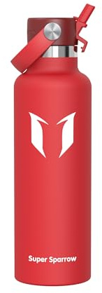 Sparrow Botella Agua Acero Inoxidable 500ml/750ml/1L/1.2L Botella Termica | Cantimplora, Termo Agua, Isotermica, Caliente, Fria, Antifugas, Sin BPA, Lavavajillas, Gimnasio, Gym, Ciclismo, Deportiva
