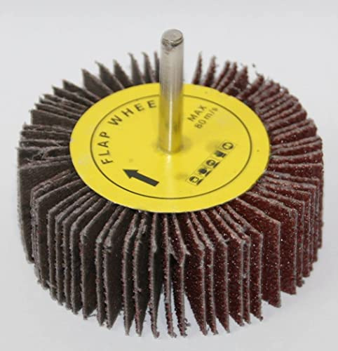 Set Lamellenschleifer 80 mm x 30 mm 6 mm Griff Schleifköpfe für Bohrmaschinen Fächerschleifer Körnung 40-120 wahlbar, für Metall und Holz (5, P40)