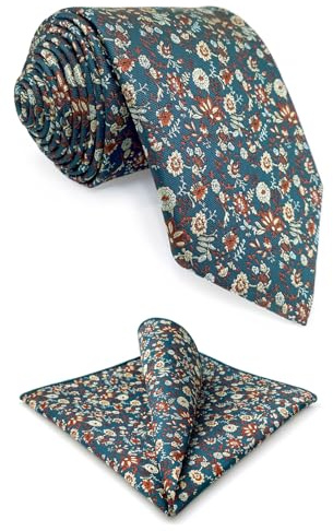 S&W SHLAX&WING Blumen-Krawatten für Männer Mehrfarbig Algengrün Hochzeit groß und groß