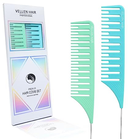 Ultimate Highlight Strähnenkamm-Set, 430F hitzebeständiges PEI-Material, Professionelle Strähnen zum Haarfärben, Balayage Kamm mit extra langem Schwanz für dicke Strähnen