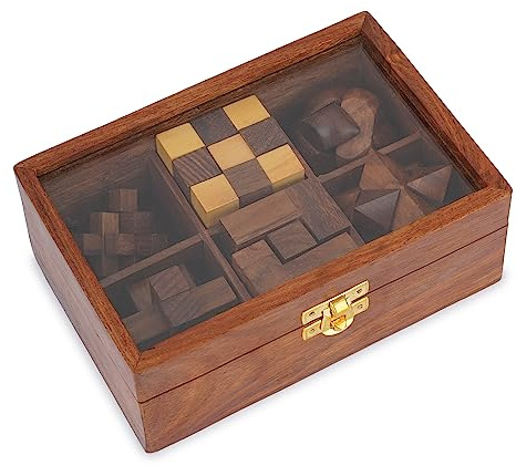 Ajuny Rompicapo Legno 3D Puzzle QI Adulti Adolescenti Scatola Regalo