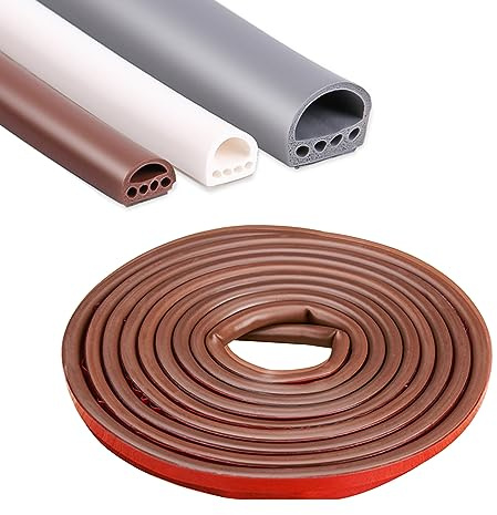 6M Türdichtung Dichtungsband Selbstklebend,Dichtung Türrahmen Flexibel,Gummidichtung Abdichtungsband Wasserdicht,Fensterdichtung Türdichtungen (Braun, 9mm*6mm)