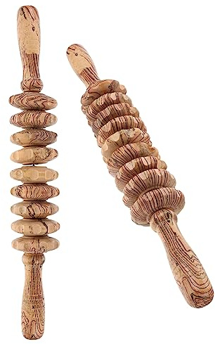 PartyKindom 2stücke Holz Muskelmassagegerät Massagestab für Entspannung Muskelrollerstab aus Holz für Bauchmassage Praktisches Massagegerät für Täglichen Gebrauch