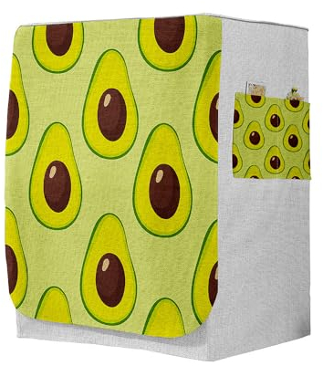 Highdi 3D Housse de Protection pour Machine à Laver, Chargement Frontal Housse à La Poussière avec Ouverture Frontale (Capacité S 6~7,5kg,Plantes fruitières 10)