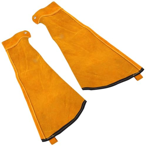 Mangas de trabajo de soldadura de cuero para hombres y mujeres, 1 par de fundas para soldador, mangas de soldadura resistentes al calor, piel de vacuno, revestimiento antiadherente y