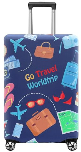 Amexo Koffer-Abdeckungen, 18-32 Zoll Reise Kofferhülle, Elastisch Gepäckabdeckung aus Polyester, Waschbar Kofferschutzhülle mit Reißverschluss (XL, 29-32 Zoll)