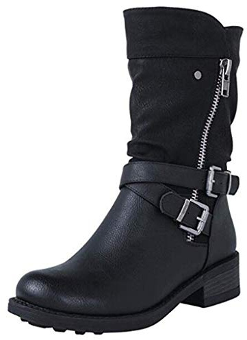 Damen Halbschaft Stiefel Stiefel mit Nieten Low Block Schuhe Leopard Print Booties Frauen Stiefel