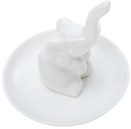 BESTYASH Assiette Céramique Éléphant Plateau De Rangement Pour Bijoux Coupelle Décorative Pour Chambre Et Salon Pour Bagues Et Accessoires Parfait Pour Et Famille
