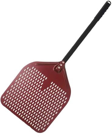 Pelle a Pizza Grandes pelles à Pizza de 14 pouces, outils de cuisine, spatule à Pizza tournante, anodisée dure, manche court for four, pelle à Pizza antiadhésive Pour Une Pizza Maison(Red 14inch 91cm)