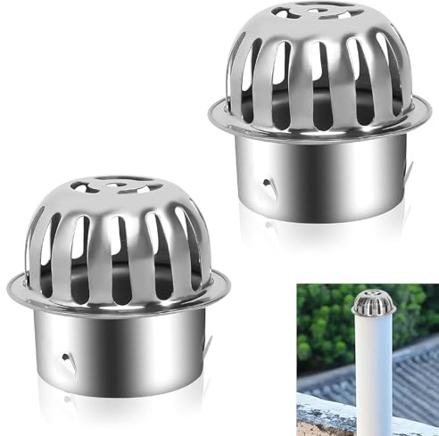 Grondaia Raccoglifoglie in Acciaio Inox,Pluviale Raccoglifoglie,Confezione da 2 Pezzi di Protezione per Grondaia, Protezione per Grondaia da 75 mm, Protezione per Grondaiasetaccio, per Tubi Scarico