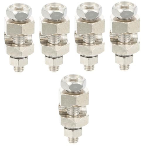 Operitacx 5 Pezzi Morsetto Di Messa a Per Protezione Contro i Fulmini Fotovoltaico Clip Filo Solare Multifunzione Stringicavo Alette Passacavo Rame Stagnato