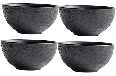 TOPPERFUN 4 Pièces Bol Céramique Japonais Bol Alimentaire pour Fruits et Légumes Vaisselle de Cuisine Saladier Décoratif Facile à Nettoyer et Ranger