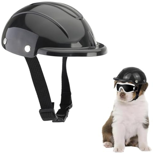 VisageVitalit Sonnenschutz Helm für Hund, Haustierhelm, Coole Motorrad Hundehelm, Einstellbar Hundehüte Kopfschutz Hundeschutzhelm für Radfahren Outdoor-Aktivitäten