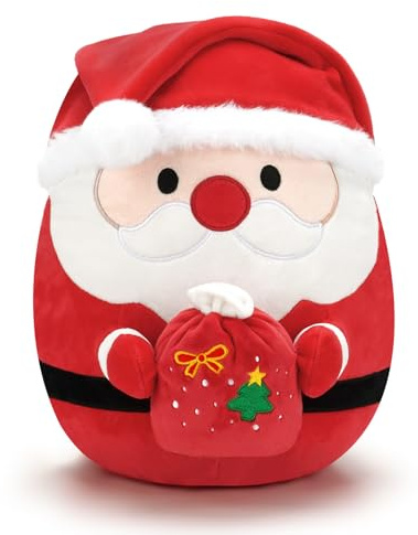 Xfrog Xmas Peluche Père Noël Coussin en peluche Kawaii Animaux en peluche Enfants Filles Garçons 30 cm