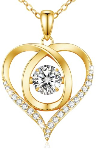 Moissanite Kette Damen Silber 925 Echt Herz Halskette Schmuck Geschenke | Jubiläum Weihnachten Valentinstag Muttertags Hochzeit Geburtstag Geschenk für Frauen Frau Freundin Mama