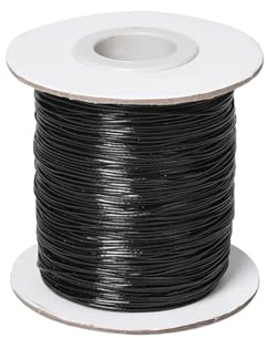 Pumwoy Cordoncino in Cotone Cerato 150m, Filo Cerato 0.5mm, Rotolo Corda di Cotone Cerato per Gioielli Fai da Te, Bracciali, Macramè, Perline, Collane e Artigianato (Nero)