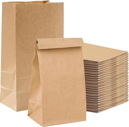 100x Kraftpapiertüten - EXTRA STARK - nachhaltige braune Beutel 20 x 13 cm - Kraftpapierbeutel als DIY Adventskalender - Ostern & Weihnachten & Advent - zum befüllen (100x)