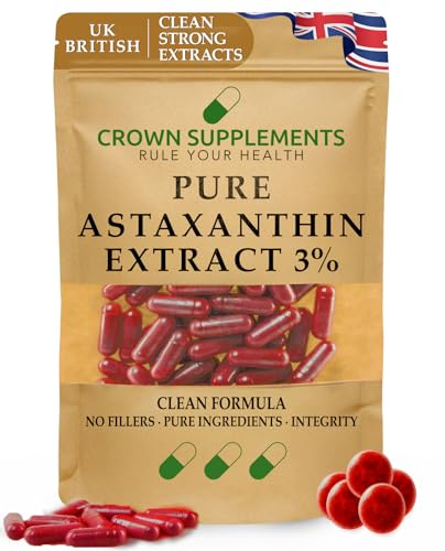 Pure Astaxanthin Clean Supply Vegan Astaxanthin Supplements Sourced from Haematococcus Pluvialis Algae for Both Men & Women Only The Ingredient Used Nothing Else Crown Supplements (270 Capsules)