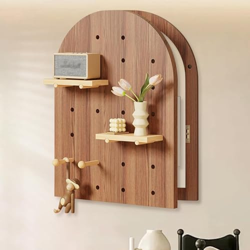 GAOXIAO Cache Tableau Électrique Coffret D'habillage Compteur, Boîte de Distribution Électrique Décoratif, Boîte de Compteur Amovibles, Convient au Hall D'entrée Salon A Walnut 50 x 89 cm