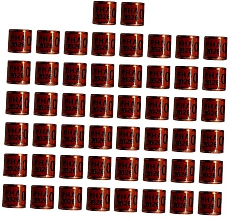 LOVIVER 50 bagues d'identification numérotées pour Pigeons, Outils de Gestion des Oiseaux, bagues pour Pigeons Nains, pinsons, Canards et Poulets, Brun