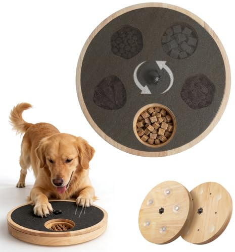 Toyouce 3-in-1 Kratzbrett Hund mit Leckerli-Box, Krallenschleifrg–Schwarz | Verstellbares Interaktives Krallenfeile-Spielzeug stressfreie Pflege, Leckerli-Puzzle-Kratzbrett für Hunde Aller Größ