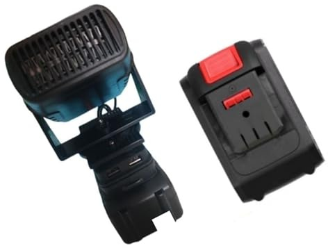 Yechiry Riscaldatore Portatile, Adatto per Batteria Serie A3, Rotazione a 360 Gradi, Piccolo Ventilatore per Riscaldatore, Doppia Impostazione della Temperatura USB 2, Cavo da 60 Cm