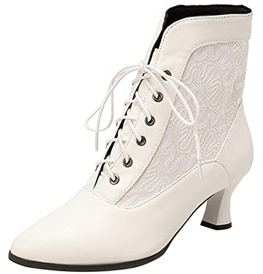 Generisch Bottines Chelsea pour femme avec talon, bottines en cuir pour femme, bottines à plateforme, bottes à tige large, bottines en cuir pour les loisirs, les mariages, les fêtes