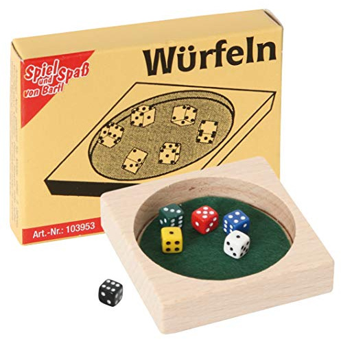 Bartl 103953 Mini-Spiel Würfeln perfekt für unterwegs, passt in Jede Hosentasche