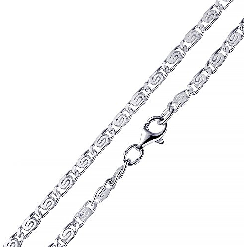 Materia S-Panzerkette Silber 925 diamantiert - 3mm Halskette 45 cm Damen K45-45