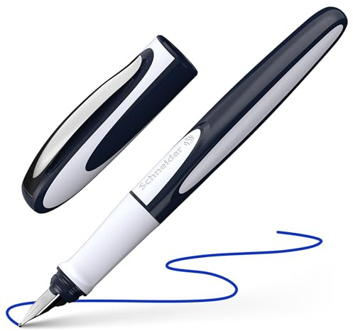 Schneider 168403 Ray Füller (Linkshänder, inkl. Standard Tintenpatrone königsblau) tiefblau/hellgrau